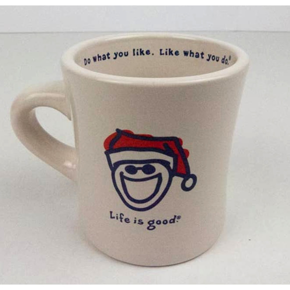 Life Is Good Coffee Mug Cup Santa Hat Christmas Holiday Do What You Like - Picture 2 of 16